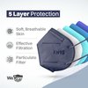 Wecare Protective Disposable KN95 Face Mask, 5-Ply Layer, 20 Individually Wrapped, Navy Blue, 20PK WCKN106